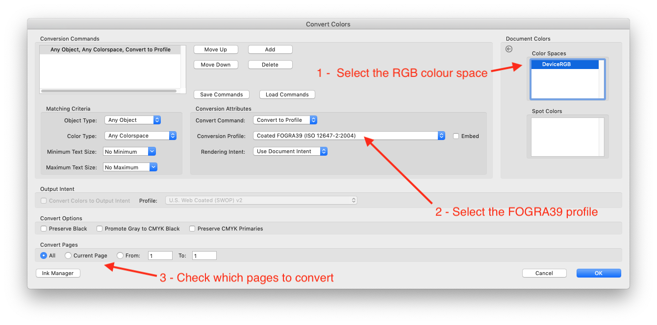 How to convert RGB to CMYK in Acrobat